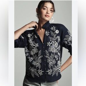 Anthropologie Jennifer & grace embroidered top